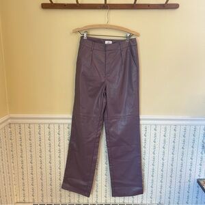 Bobble & Lace Faux Leather Straight Leg Pants